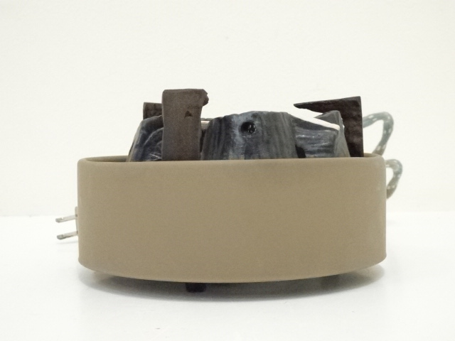 【値下げしました】茶道具　佐藤清光作　唐銅鬼面風炉釜　木箱付き　電熱器セット 道具 ] - 道具 寛斎造 唐銅鬼面風炉（佐藤清光釜添）（電熱器・前瓦